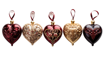 ai generato ornamentale cuori, romantico cuore disegni, a forma di cuore arredamento, San Valentino giorno ornamento, cuore accenti, amore simbolo saluto carta concetto. madri giorno anniversario design png