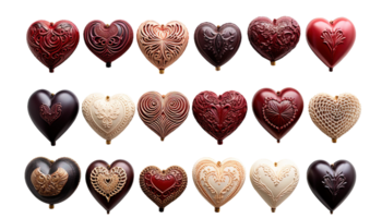 ai generato ornamentale cuori, romantico cuore disegni, a forma di cuore arredamento, San Valentino giorno ornamento, cuore accenti, amore simbolo saluto carta concetto. madri giorno anniversario design png