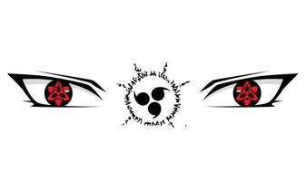 sharingan eye and uchiha sasuke's curse seal vector