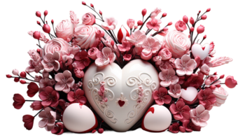 AI generated Valentine's Day Decor, Love Decorations, Romantic Ornamentation, Heartfelt Accent, Love Ornaments, Valentine Background, Greeting Card Concept, Banner Decoration, Celebration, Romantic png