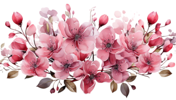 ai generiert romantisch Aquarell blüht, Liebesthema Blumen- Aquarelle, Gruß Karte Konzept, Liebesthema Aquarell Karten, romantisch Blumen- Entwürfe, Valentinstag Tag, Mütter Tag, Jahrestag Design png