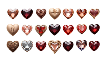 ai genererad dekorativ hjärtan, romantisk hjärta mönster, hjärtformade dekor, hjärtans dag ornament, hjärta accenter, kärlek symbol hälsning kort begrepp. mödrar dag årsdag design png