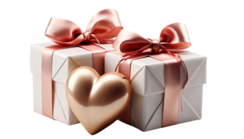 ai gegenereerd decoratief geschenk dozen, Valentijnsdag presenteert, liefde-thema clip art, oprecht geschenken, geschenk doos set, liefde linten, Valentijnsdag dag decoratie, romantisch presenteert png