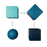 fluxo de trabalho 3d ícone ilustração png