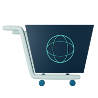 ilustración de icono 3d de comercio electrónico png