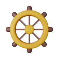 navire roue 3d icône illustration png