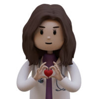 Female doctor with kidneys 3d icon isolated png