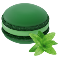 3d rendered french mint macaron isolated png