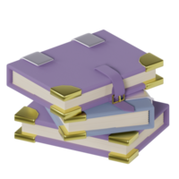 3d rendered book set icon isolated png