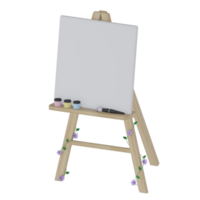 Art easel and pallet icon isolated 3d rendered png