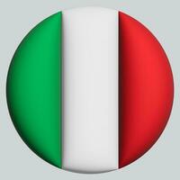 3d bandera de Italia en circulo foto