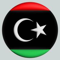 3D Flag of Libya on circle photo