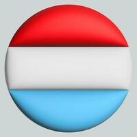 3D Flag of Luxembourg on circle photo