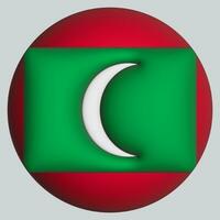 3D Flag of Maldives on circle photo