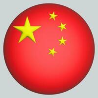 3D Flag of China on circle photo