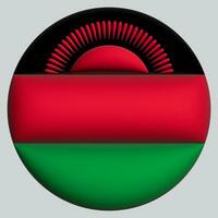 3D Flag of Malawi on circle photo