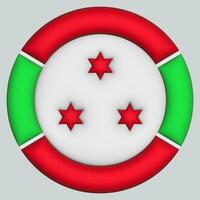 3D Flag of Burundi on circle photo