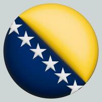 3d bandera de bosnia y herzegovina en circulo foto
