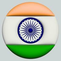 3D Flag of India on circle photo