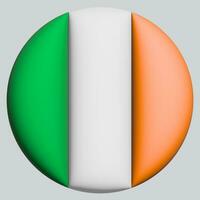 3D Flag of Ireland on circle photo