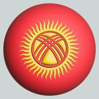 3D Flag of Kyrgyzstan on circle photo