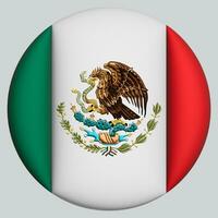 3D Flag of Mexico on circle photo