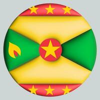 3D Flag of Grenada on circle photo