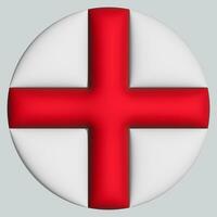 3D Flag of England on circle photo