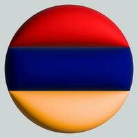 3D Flag of Armenia on circle photo