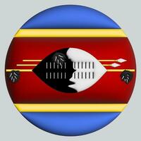 3D Flag of Eswatini on circle photo