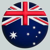 3D Flag of Australia on circle photo