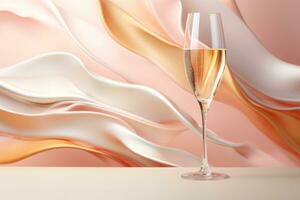 AI generated champagne with champagne glass photo