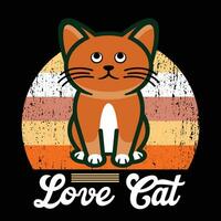 Cat quote vintage premium t-shirt design illustrator vector