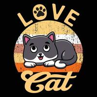 gato citar Clásico prima camiseta diseño ilustrador vector