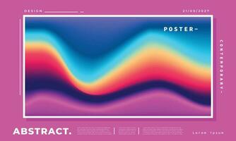 Colorful fluid and liquid gradient mesh background. Abstract wavy smooth gradation backdrop design. Contemporary color flow design for poster, banner, catalog, cover, magazine, or leaflet. vector