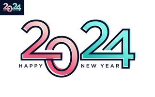 Modern vector graphic of 2024 logo happy new year, text 2024 template vector editable and resizable EPS 10