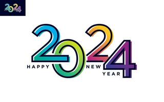 Modern vector graphic of 2024 logo happy new year, text 2024 template vector editable and resizable EPS 10