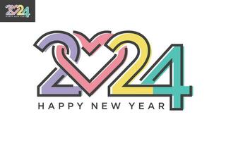 Modern vector graphic of 2024 logo happy new year, text 2024 template vector editable and resizable EPS 10