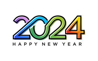 Modern vector graphic of 2024 logo happy new year, text 2024 template vector editable and resizable EPS 10