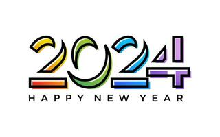 Modern vector graphic of 2024 logo happy new year, text 2024 template vector editable and resizable EPS 10