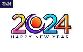 Modern vector graphic of 2024 logo happy new year, text 2024 template vector editable and resizable EPS 10