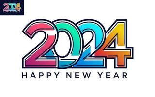 Modern vector graphic of 2024 logo happy new year, text 2024 template vector editable and resizable EPS 10