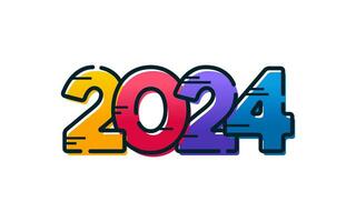 Modern vector graphic of 2024 logo happy new year, text 2024 template vector editable and resizable EPS 10