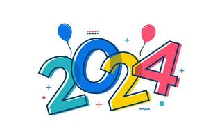 Modern vector graphic of 2024 logo happy new year, text 2024 template vector editable and resizable EPS 10