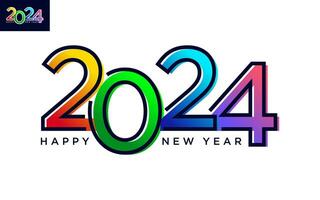 Modern vector graphic of 2024 logo happy new year, text 2024 template vector editable and resizable EPS 10