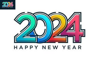 Modern vector graphic of 2024 logo happy new year, text 2024 template vector editable and resizable EPS 10