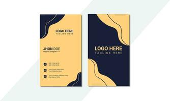 Professional and Creative Business Card Template, Vertical business card print template, Vector illustration, Business card mockup.