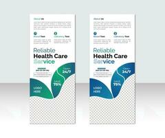 Professional Medical Roll Up Banner Design Template, Health care medical roll up banner template or stand banner template. vector