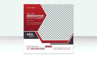 Corporate Social media post design template, Digital business marketing banner vector