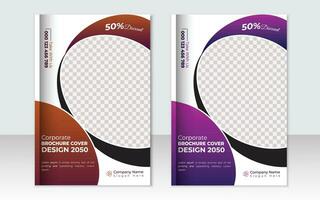 Modern abstract creative elegant bi fold book coverdesign layout, creative brochure cover design template. vector